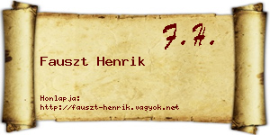 Fauszt Henrik névjegykártya